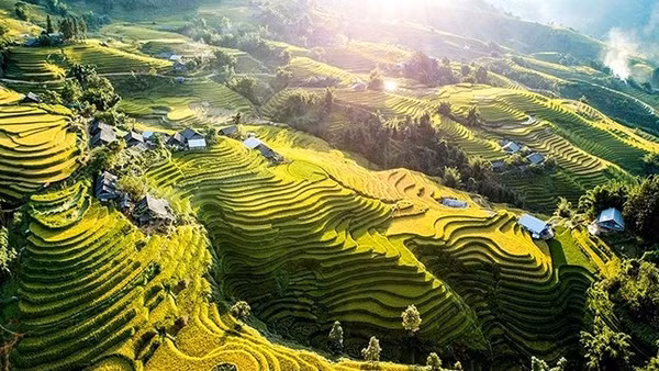 Sa Pa nổi tiếng với những thửa ruộng bậc thang tuyệt đẹp cùng các bản làng dân tộc đậm nét văn hóa đặc trưng. (Ảnh: Unsplash-Denis Sobnako)