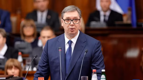Ông Aleksandar Vucic tuyên thệ nhậm chức nhiệm kỳ thứ hai trên cương vị Tổng thống Serbia tại Quốc hội, ở Belgrade, Serbia, ngày 31/5/2022. (Ảnh: Tân Hoa Xã)
