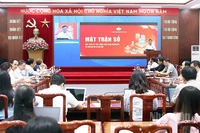 Toàn cảnh ra mắt nền tảng "Mặt trận số" tại đầu cầu Trụ sở Ủy ban Trung ương Mặt trận Tổ quốc Việt Nam.