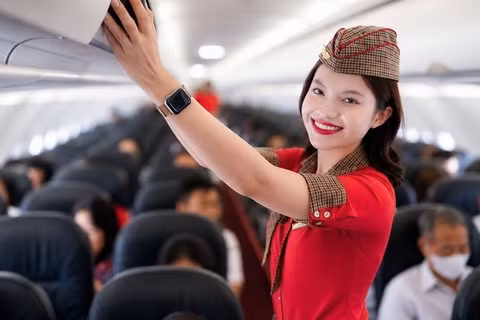 Tiếp viên hàng không Vietjet.