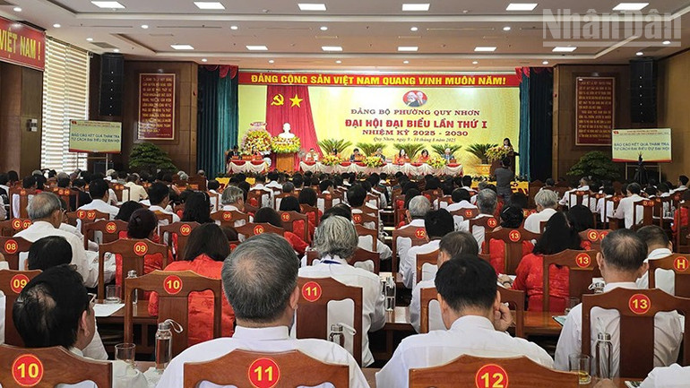 Quang cảnh Đại hội đại biểu Đảng bộ phường Quy Nhơn lần thứ I, nhiệm kỳ 2025-2030. ndo_tr_a6.jpg