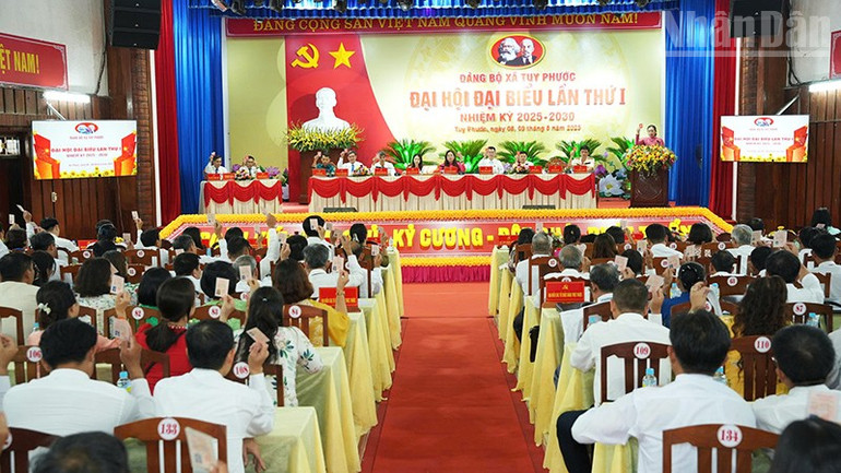 Quang cảnh Đại hội đại biểu xã Tuy Phước lần thứ I, nhiệm kỳ 2025-2030. ndo_tr_a6.jpg