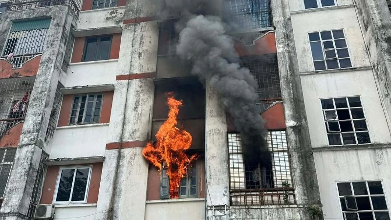 Hiện trường vụ cháy. (Ảnh: CTV)