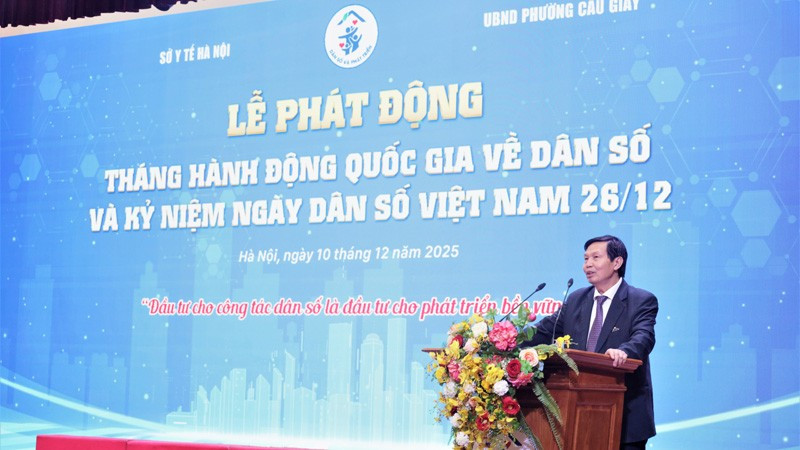 Phó Giám đốc Sở Y tế Trần Văn Chung phát biểu tại lễ phát động.
