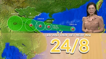 [Video] Dự báo thời tiết đêm nay và ngày mai 24/8/2025: Áp thấp nhiệt đới mạnh lên thành bão số 5