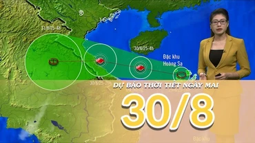 [Video] Dự báo thời tiết đêm nay và ngày mai 30/8/2025: Áp thấp nhiệt đới có khả năng mạnh lên thành bão