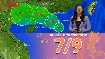 [Video] Dự báo thời tiết ngày 7/9/2025: Bão số 7 gây gió mạnh, sóng lớn trên biển