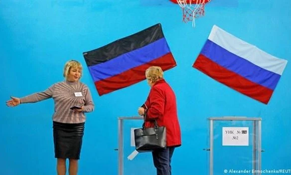 Một số khu vực ở Ukraine tổ chức trưng cầu ý dân về việc sáp nhập vào Nga. (Nguồn: Reuters) 