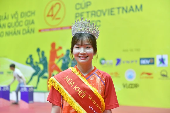 Hoa khôi Bóng bàn năm 2024 Võ Kim Thắm. (Ảnh: ĐĂNG KHOA)