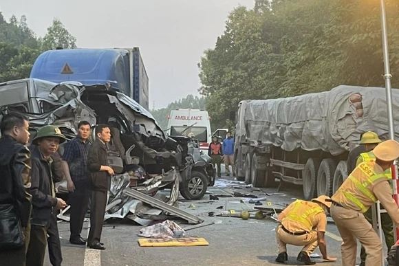 Hiện trường vụ tai nạn.