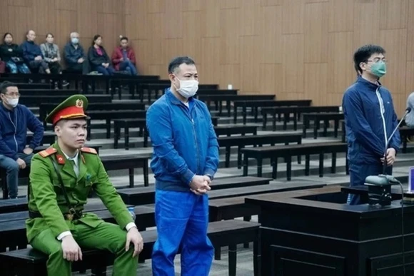 Bị cáo Nghiêm Quang Minh tại phiên tòa sơ thẩm.