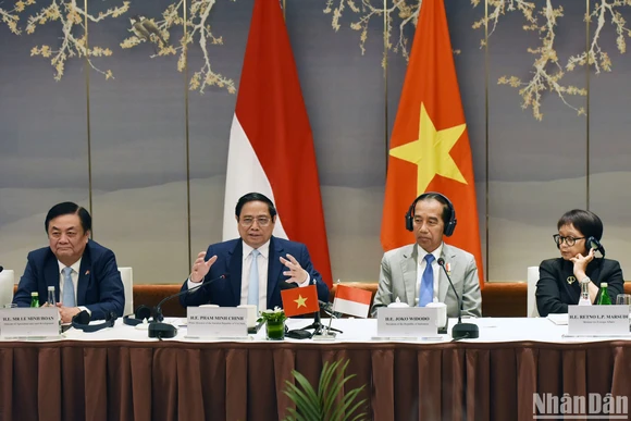 [Ảnh] Thủ tướng Phạm Minh Chính và Tổng thống Indonesia đối thoại với doanh nghiệp hai nước