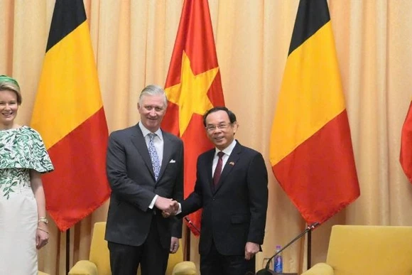 Bí thư Thành ủy Thành phố Hồ Chí Minh Nguyễn Văn Nên hội kiến Nhà vua Bỉ Philippe và Hoàng hậu Mathilde.