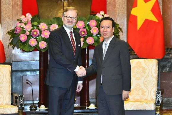 [Ảnh] Chủ tịch nước Võ Văn Thưởng tiếp Thủ tướng Cộng hòa Séc Petr Fiala