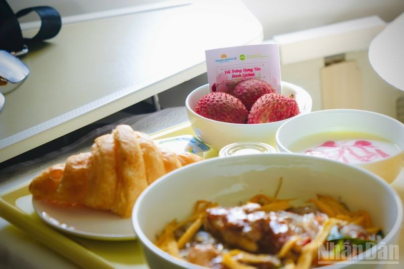 Vải trứng - thức quà thiên nhiên quý giá của tỉnh Hưng Yên được phục vụ trên chuyến bay Vietnam Airlines. ndo_br_vai-trung-thuc-qua-thien-nhien-quy-gia-cua-tinh-hung-yen-duoc-phuc-vu-tren-chuyen-bay-vietnam-airlines.jpg