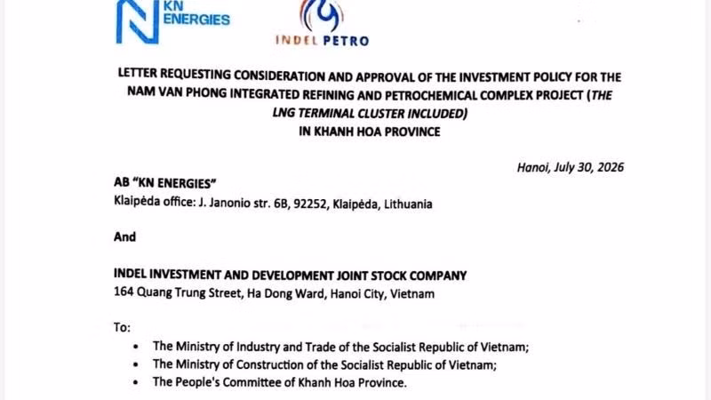 Công ty KN Energies (Cộng hòa Litva) và Tập đoàn INDEL kiến nghị Bộ Công thương, Bộ Xây dựng và Ủy ban nhân dân tỉnh Khánh Hòa sớm chấp thuận chủ trương đầu tư dự án Tổ hợp lọc hóa dầu Nam Vân Phong.