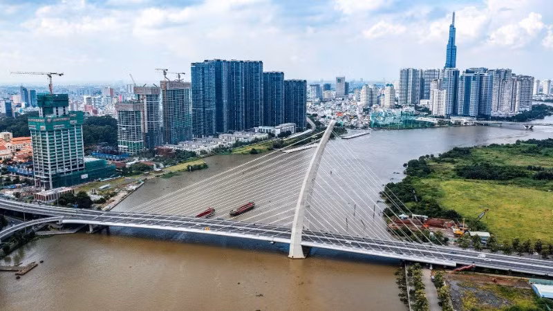 Một góc Thành phố Hồ Chí Minh nhìn từ trên cao.