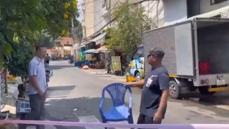 Hiện trường khu vực xảy ra đám cháy. 