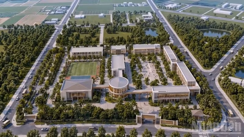 Một trong các phương án kiến trúc của Trường trung học phổ thông Nghĩa Trụ đang được nghiên cứu.