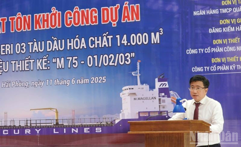 Tiến sĩ Phạm Hoài Chung, Chủ tịch Hội đồng thành viên Tổng Công ty Công nghiệp tàu thủy (SBIC) phát biểu. ndo_br_gen-h-z6694403295251-f5b5cb8c83b44d277cb008461de0d4e3.jpg