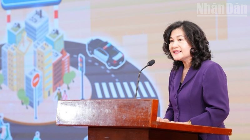 Thứ trưởng Nội vụ Nguyễn Thị Hà phát biểu phát động Cuộc thi. ndo_tr_aa-06214-3236.jpg