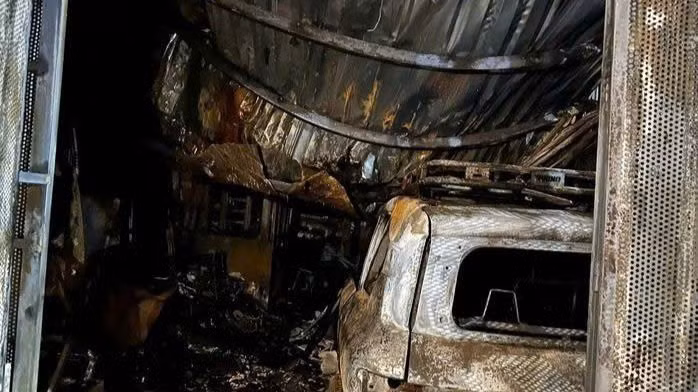 Hiện trường vụ cháy. (Ảnh: C.A)