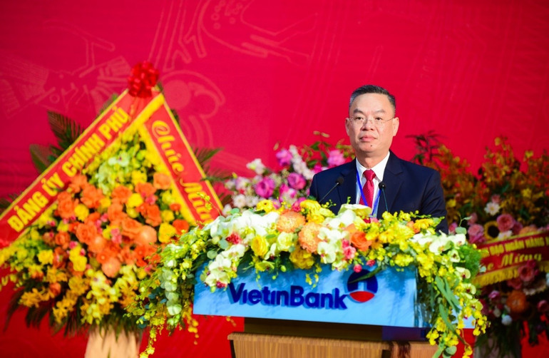 Đồng chí Trần Minh Bình, Ủy viên Ban Chấp hành Đảng bộ Chính phủ, Bí thư Đảng ủy, Chủ tịch Hội đồng quản trị VietinBank phát biểu khai mạc. vt2.jpg