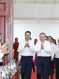 Tổng Bí thư Tô Lâm và các đại biểu. (Ảnh: Thống Nhất/TTXVN)