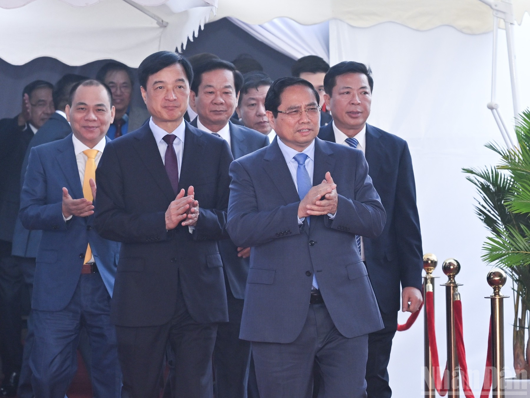 Thủ tướng Phạm Minh Chính dự khởi công Dự án đầu tư xây dựng Khu đô thị thể thao Olympic, Hà Nội. Ảnh: Trần Hải