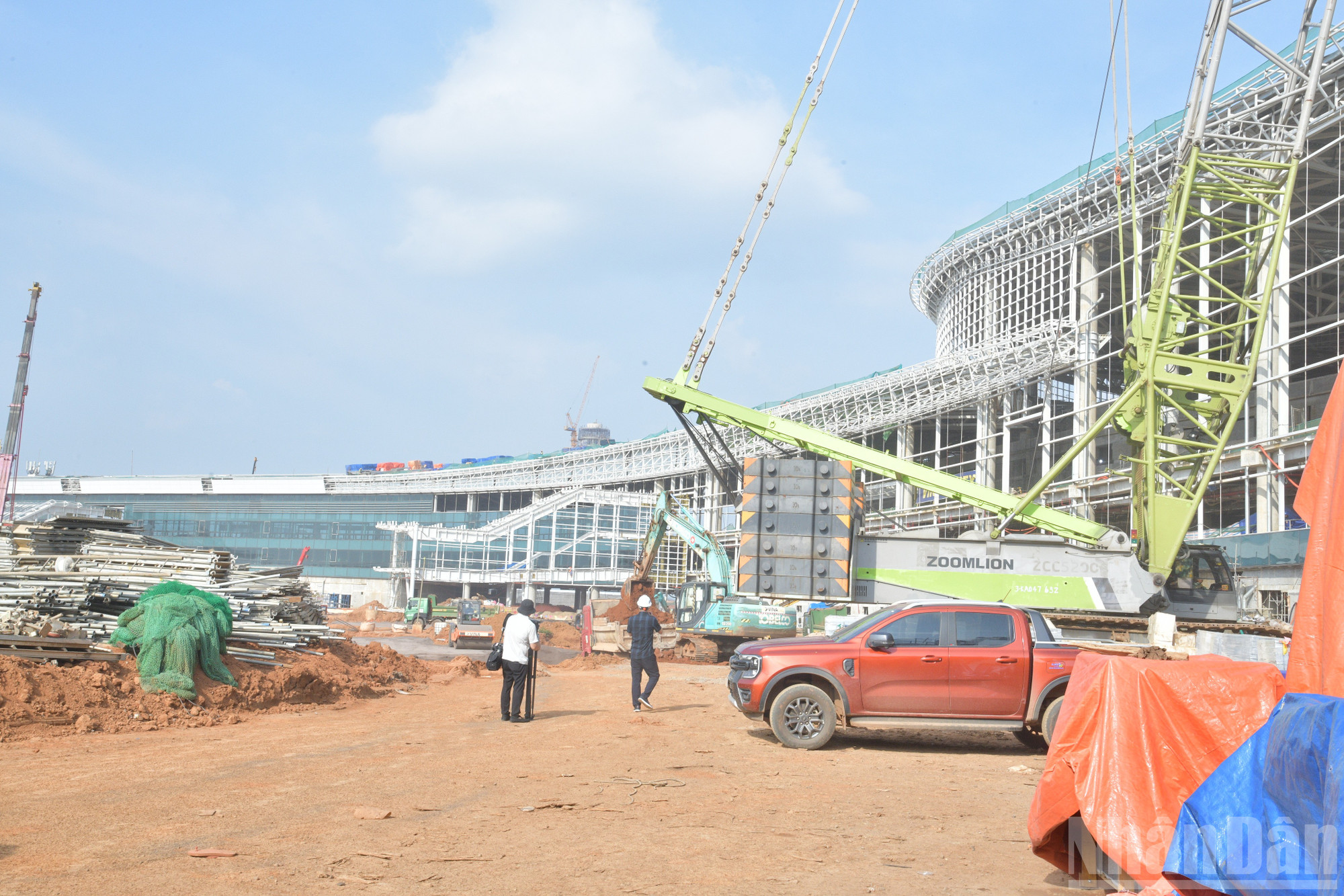 Công trường thi công nhà ga chính Cảng hàng không quốc tế Long Thành. (Ảnh: THANH GIANG) ndo_br_c5.jpg