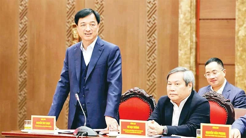 Bí thư Thành ủy Hà Nội Nguyễn Duy Ngọc phát biểu tại hội nghị xin ý kiến về xây dựng Quy hoạch tổng thể Thủ đô tầm nhìn 100 năm.