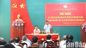 Ủy ban Mặt trận Tổ quốc Việt Nam tỉnh Quảng Ngãi tổ chức Hội nghị lấy ý kiến về dự thảo Nghị quyết sửa đổi, bổ sung một số điều của Hiến pháp năm 2013.