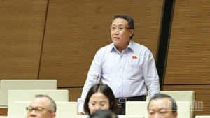 Đại biểu Hà Sỹ Đồng (Đoàn Quảng Trị) phát biểu tại hội trường. (Ảnh: DUY LINH)