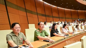 Đại biểu Quốc hội bấm nút thông qua Luật Quản lý và đầu tư vốn Nhà nước tại doanh nghiệp. (Ảnh: DUY LINH)