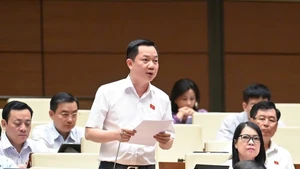 Đại biểu Trịnh Xuân An (Đoàn Đồng Nai) phát biểu tại hội trường Quốc hội. (Ảnh: DUY LINH)