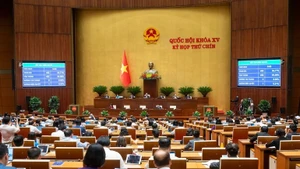 Quốc hội làm việc tại hội trường. (Ảnh: DUY LINH)