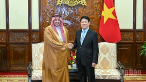 Chủ tịch nước Lương Cường và Đại sứ Saudi Arabia tại Việt Nam Mohammed Ismaeil A.Dahlwy.