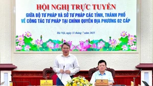 Bộ trưởng Tư pháp Nguyễn Hải Ninh phát biểu tại hội nghị. (Ảnh: TL)