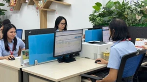 Cán bộ tư pháp làm thủ tục trực tuyến cho người dân. (Ảnh: TL)