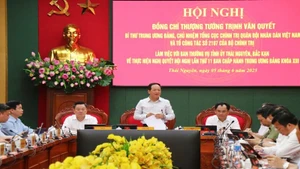 Thượng tướng Trịnh Văn Quyết làm việc với Ban Thường vụ Tỉnh ủy Thái Nguyên và Bắc Kạn.