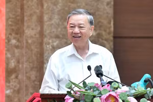 Tổng Bí thư Tô Lâm phát biểu chỉ đạo tại buổi làm việc với Ban Thường vụ Thành ủy Hà Nội. (Ảnh: Đăng Khoa)