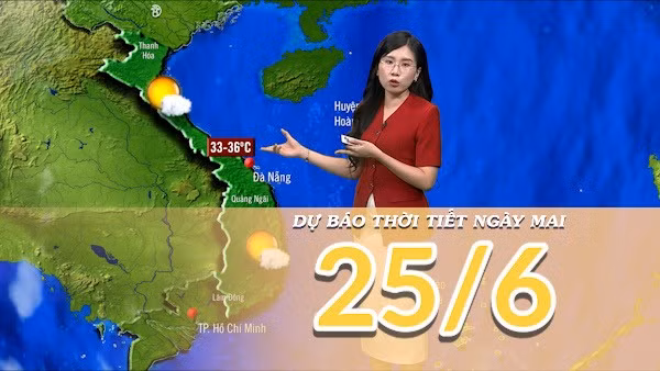 [Video] Dự báo thời tiết đêm nay và ngày mai 25/6/2025: Áp thấp nhiệt đới trên Biển Đông