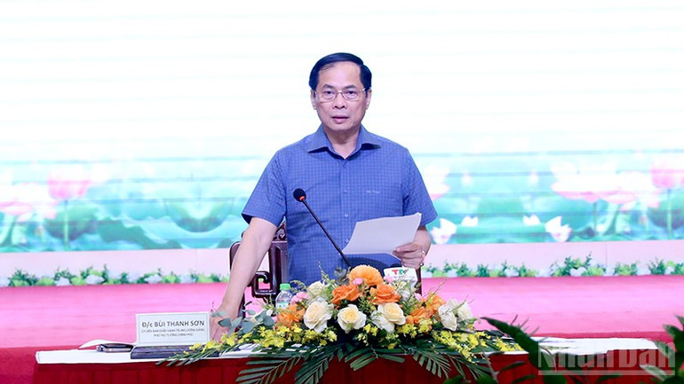 Phó Thủ tướng Bùi Thanh Sơn phát biểu kết luận buổi làm việc. ndo_br_anh-1-826.jpg