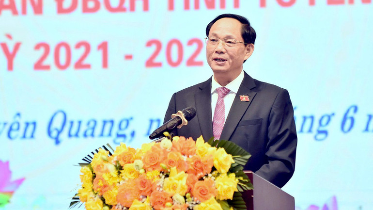 Phó Chủ tịch Quốc hội Trần Quang Phương phát biểu tại buổi gặp mặt. anh-5.jpg