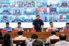 Đồng chí Trần Quốc Cường, Ủy viên Trung ương Đảng, Bí thư Tỉnh ủy Điện Biên phát biểu chỉ đạo tại cuộc họp.