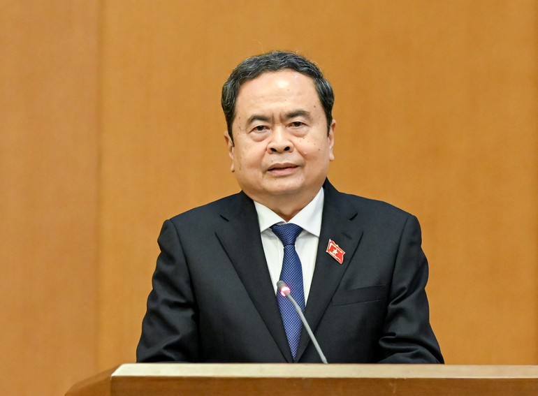 O presidente da Assembleia Nacional, Tran Thanh Man, discursa na cerimônia. (Foto: DUY LINH) bnd-3465.jpg