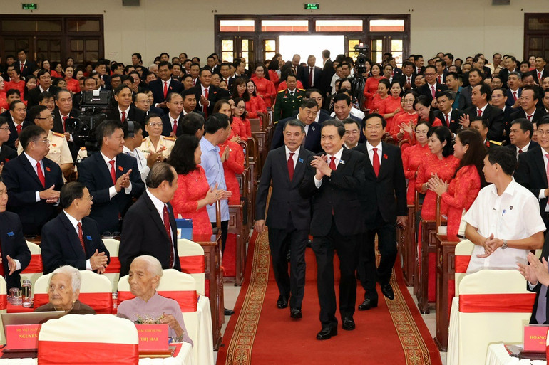 Chủ tịch Quốc hội Trần Thanh Mẫn đến dự và chỉ đạo phiên khai mạc Đại hội Đảng bộ thành phố Cần Thơ lần thứ 1, nhiệm kỳ 2025-2030. anh-8.jpg