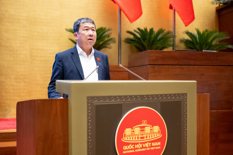 Ο σύντροφος Vu Hai Ha, Αναπληρωτής Γραμματέας της Επιτροπής του Κόμματος της Εθνοσυνέλευσης, παρουσίασε το θέμα της διάδοσης, της ανάπτυξης και του Προγράμματος Δράσης για την εφαρμογή του Ψηφίσματος. (Φωτογραφία: DUY LINH) 3-1870.jpg