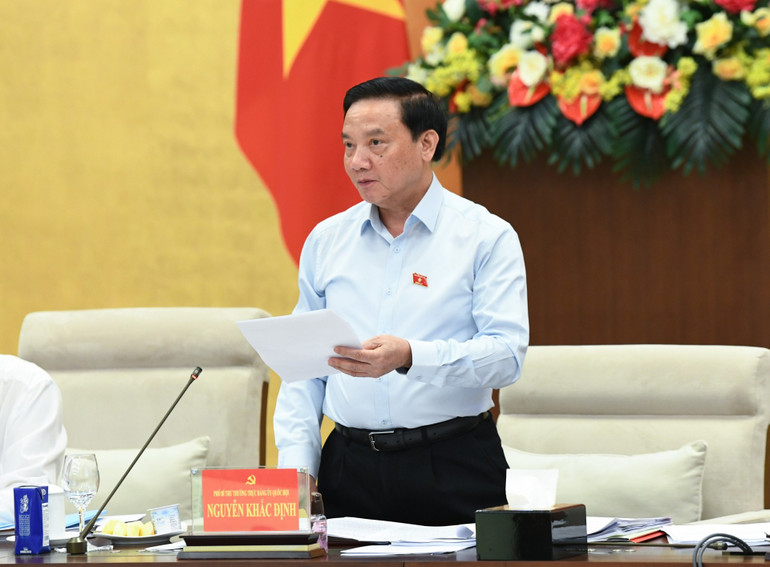 Phó Chủ tịch Quốc hội Nguyễn Khắc Định phát biểu ý kiến. (Ảnh: DUY LINH) 2-8494.jpg