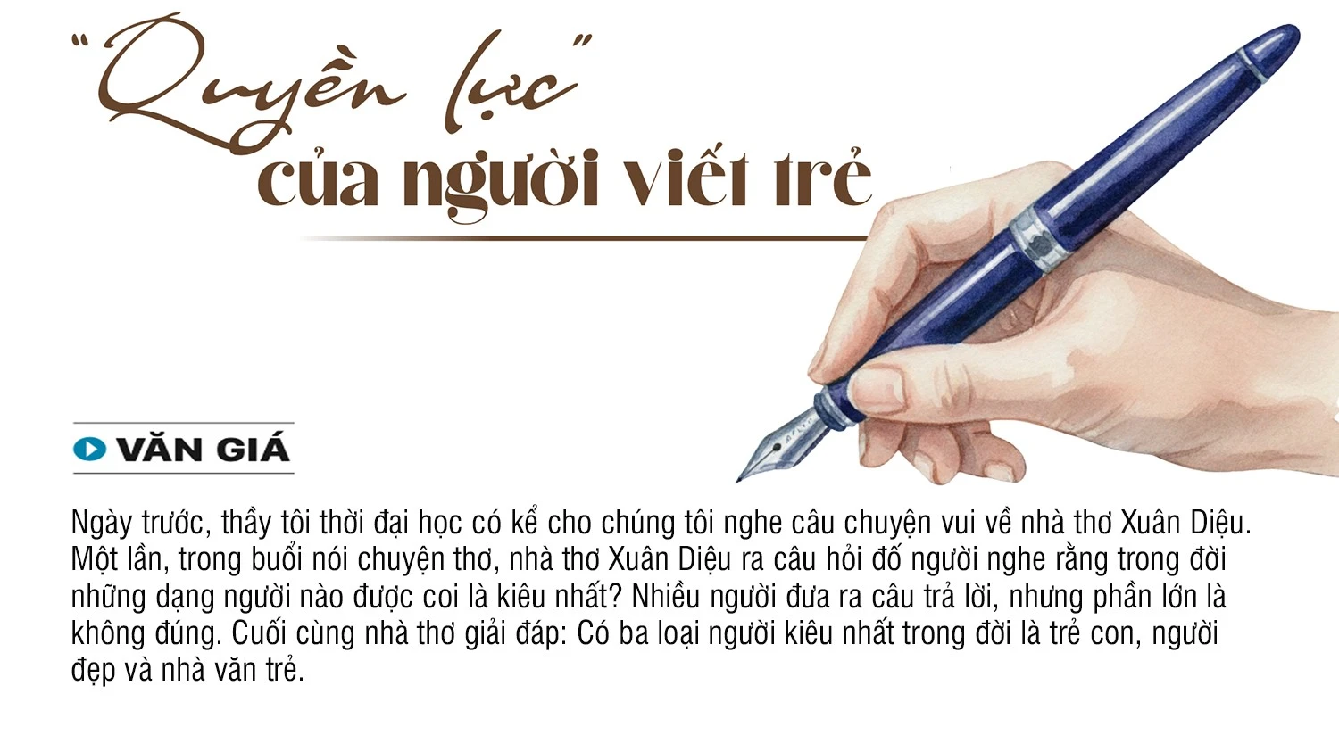 Quyền lực và trách nhiệm của nhà văn trẻ trong thời đại mới
